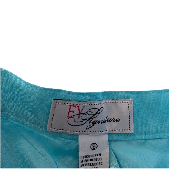 EY Especially Yours 100% Linen Blue Pant Suit Sm - Picture 9 of 12